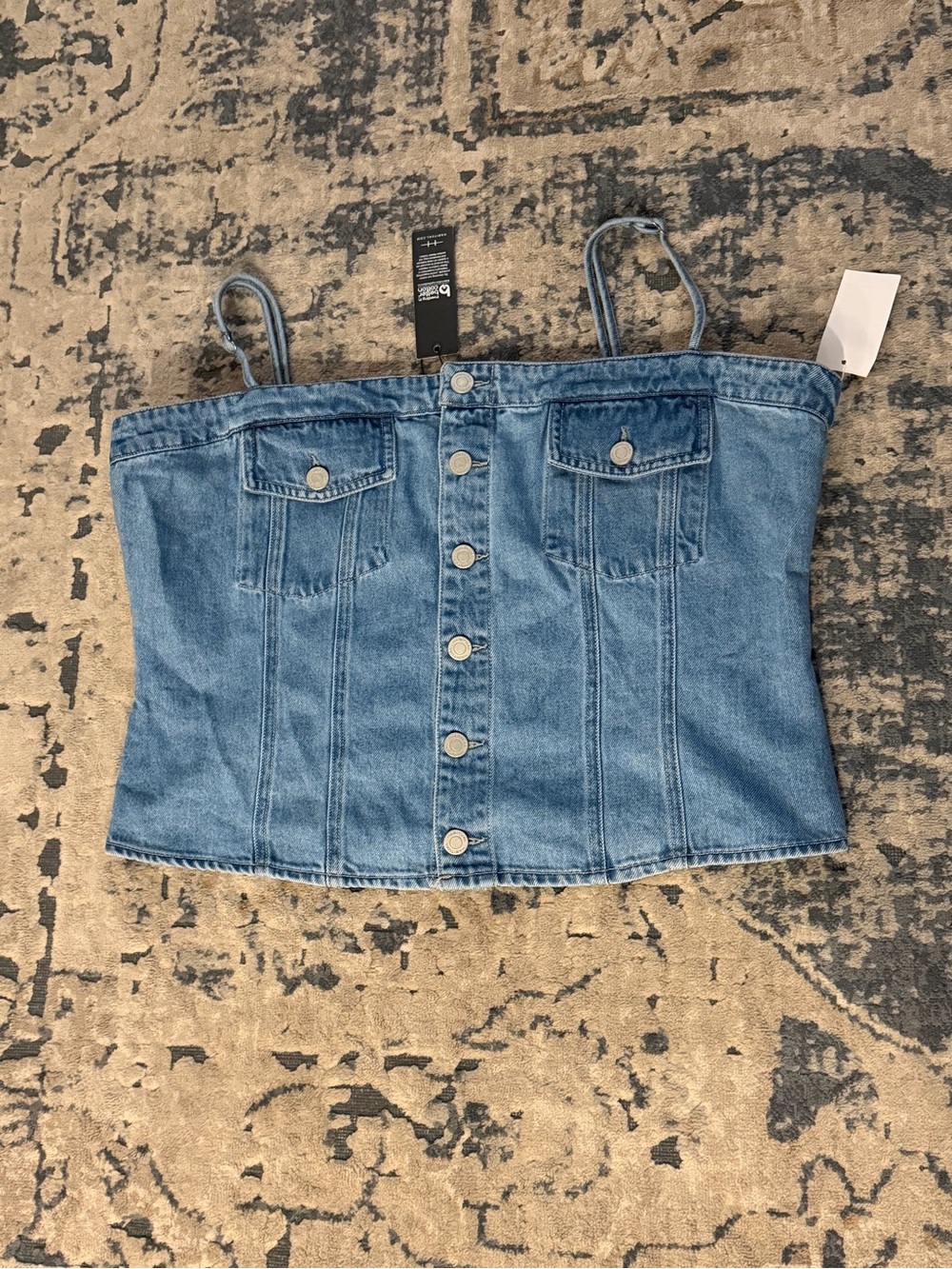 Habitual Light Blue Denim Button-Front Tank - Picture 2 of 7